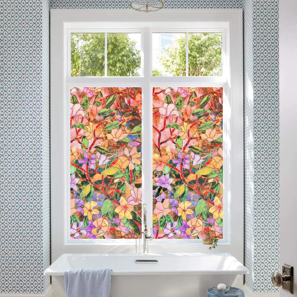 

Matte Stained Window Film Static Frosted Privacy Window Sticker Non-Adhesive UV Protection Glass Clings Vinyl for Home Office