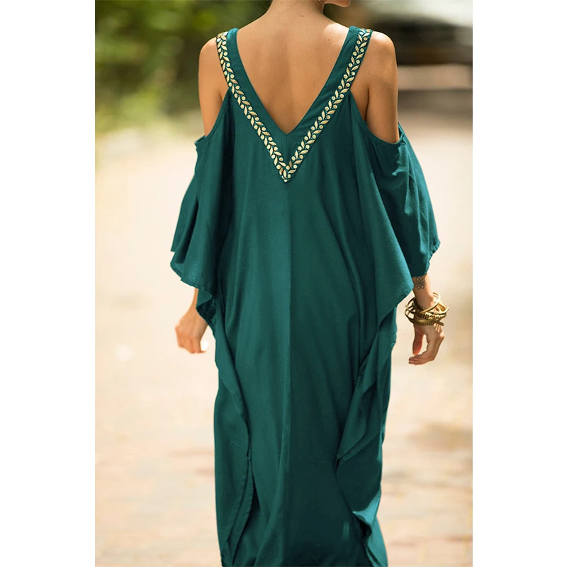 Быстросохнущие накидки на бикини 2020 летнее платье с богемным принтом и V-образным