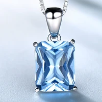 sace gems classic 100%925 sterling silver emerald topaz gemstone birthstone pendant necklace jewelry gifts fine women jewelry