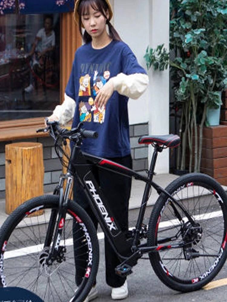 

Велосипед мужской леди литиевая батарея Новый двойной дисковый тормоз углеродного волокна и женский маленький горный велосипед Стандартн...