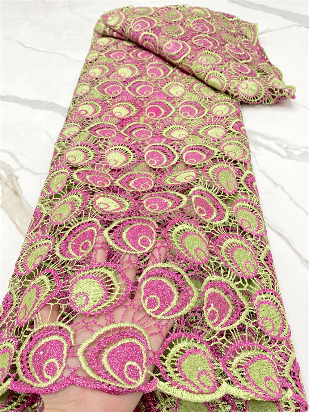 

Африканская кружевная ткань 2021, высококачественные водорастворимые гипюровые шнурки для нигерийских свадебных платьев 4493B