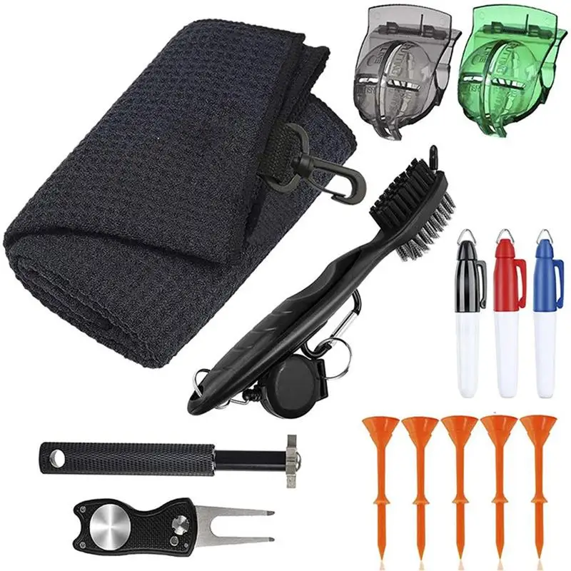 

Golf Accessories Clean Tool Set Golf Towel Golf Club Brush Golf Club Divot Repair Tool Golf Essentials Tools Kit