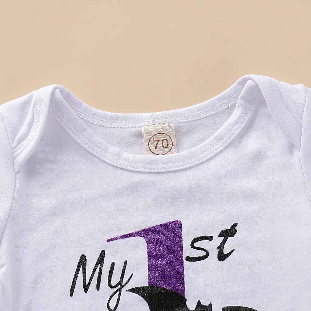 Детская одежда для маленьких девочек костюм тыквы с надписью My First halloen +