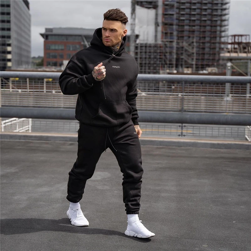 

2021New Men's Sets Logo Print Man Fashion Casual Tracksuits Mens Two-piece Patchwork Chest Pocket Pants sports fitness Suits