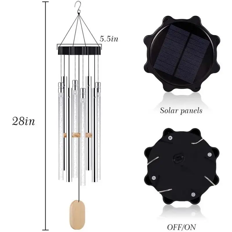 

LED Solar Wind Chime Light Colorful Bubbles Outdoor Waterproof Garden Garland Hanging Lights Christmas Holiday Solar Lamp Decor