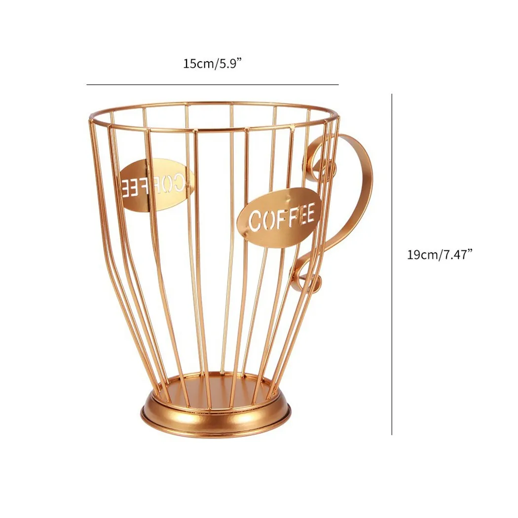 

1Pc Coffee Capsule Basket Black/ Golden Cafe Coffee Pod Organizer Cup Holder Home