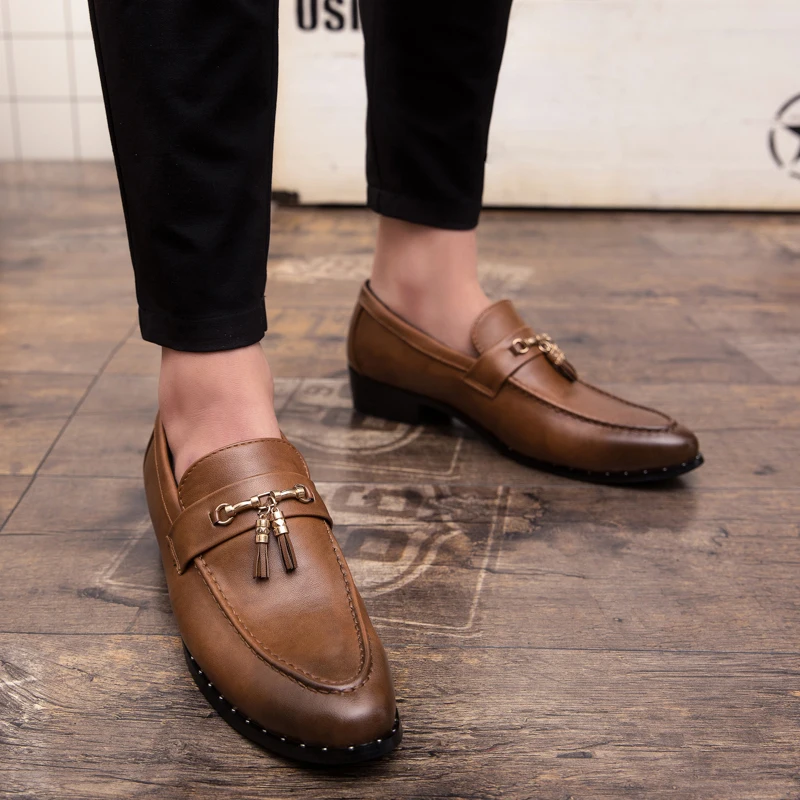 OZERSK/Новое поступление Лидер продаж Мужские туфли из искусственной кожи высокого