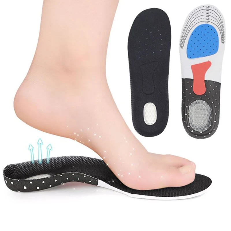 

2PCS Gel Orthotic Sport Running Insoles Shock Absorption Shoe Pad Insert Arch Support Cushion Foot Care Pain Relief