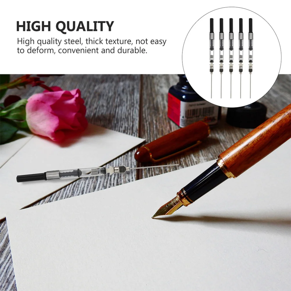 

6Pcs Fountain Pen Ink Cartridge Converter Filler Ink Pen Syringe Devices