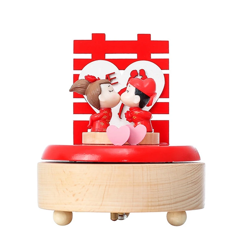 

Деревянная музыкальная шкатулка в форме торта на день рождения, игрушечное украшение, милый подарок на день рождения, рождественский подар...