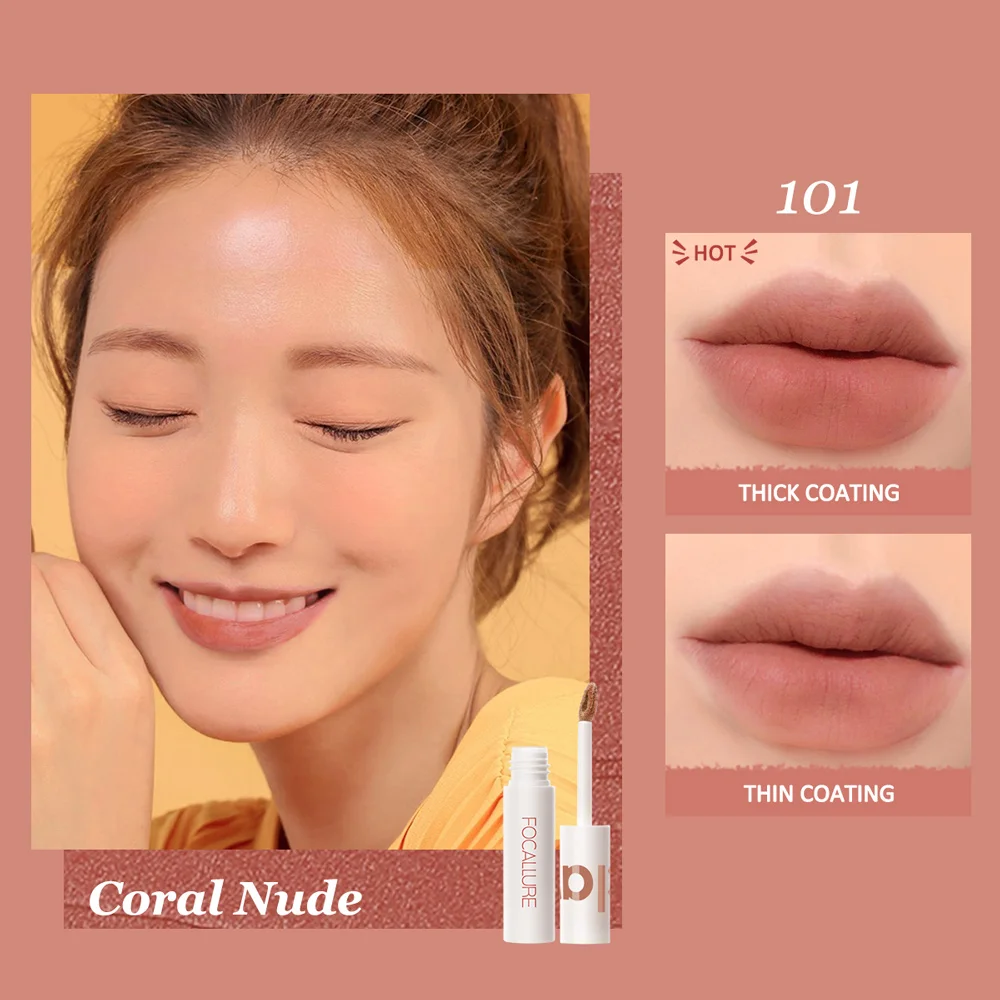 FOCALLURE Matte губная помада Lipclay Lipcream бархатная водостойкая стойкая двойного
