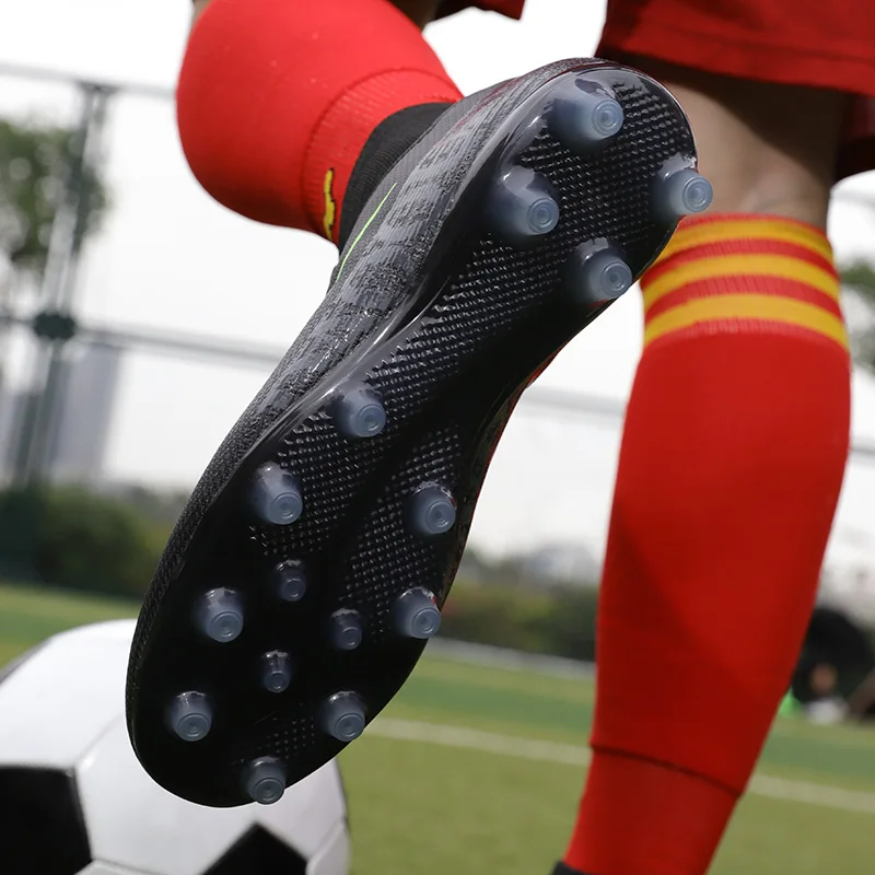 Подъеме размер 35 45 унисекс футбольные бутсы длинные шипы ботильоны Футбол сапоги