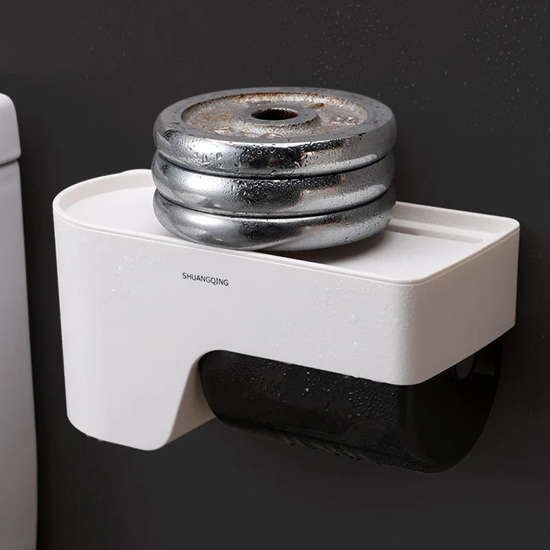 

Creative Wall Mounted Waterproof Roll Paper Box Kitchen Bathroom Removable Hair Dryer Rack Home Free Punch Rack Storage Tool