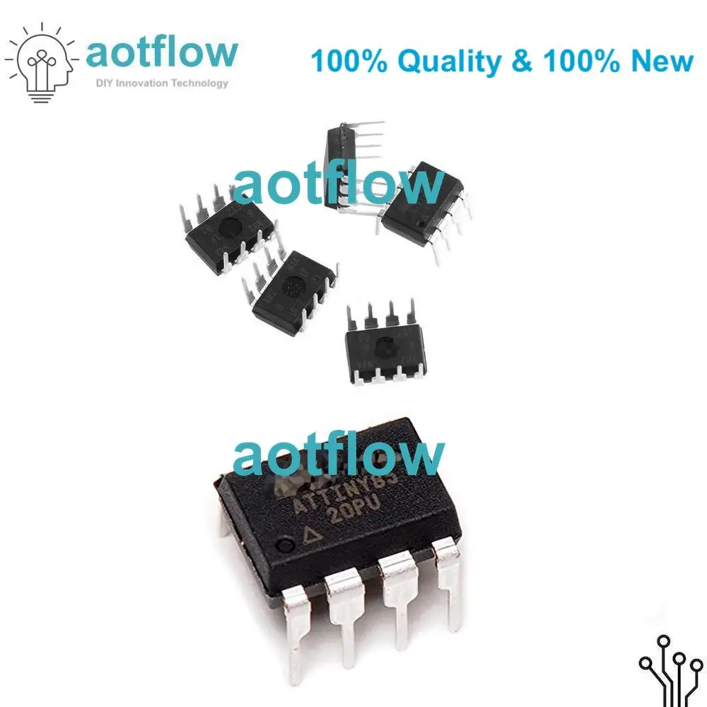 

10Pcs/Lot 100% New ATTINY85-20PU ATTINY85 20PU DIP-8 Chipset aotflow