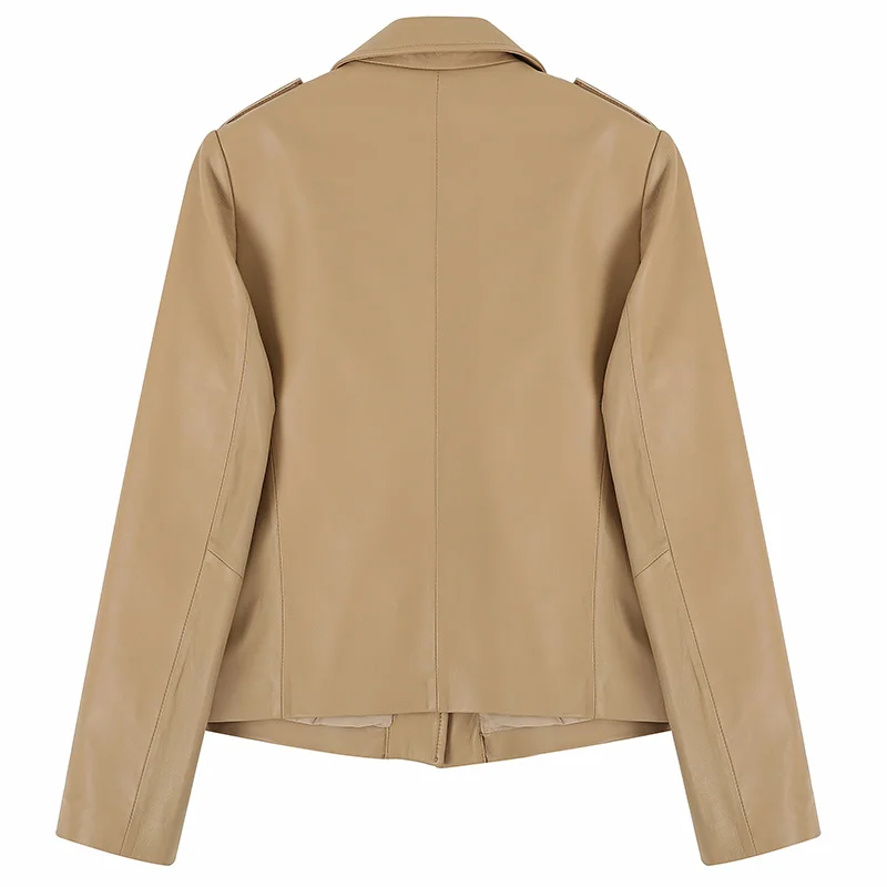 Дешево Новинка 2021, стильная кожаная одежда Co, женское короткое тонкое маленькое пальто из овчины