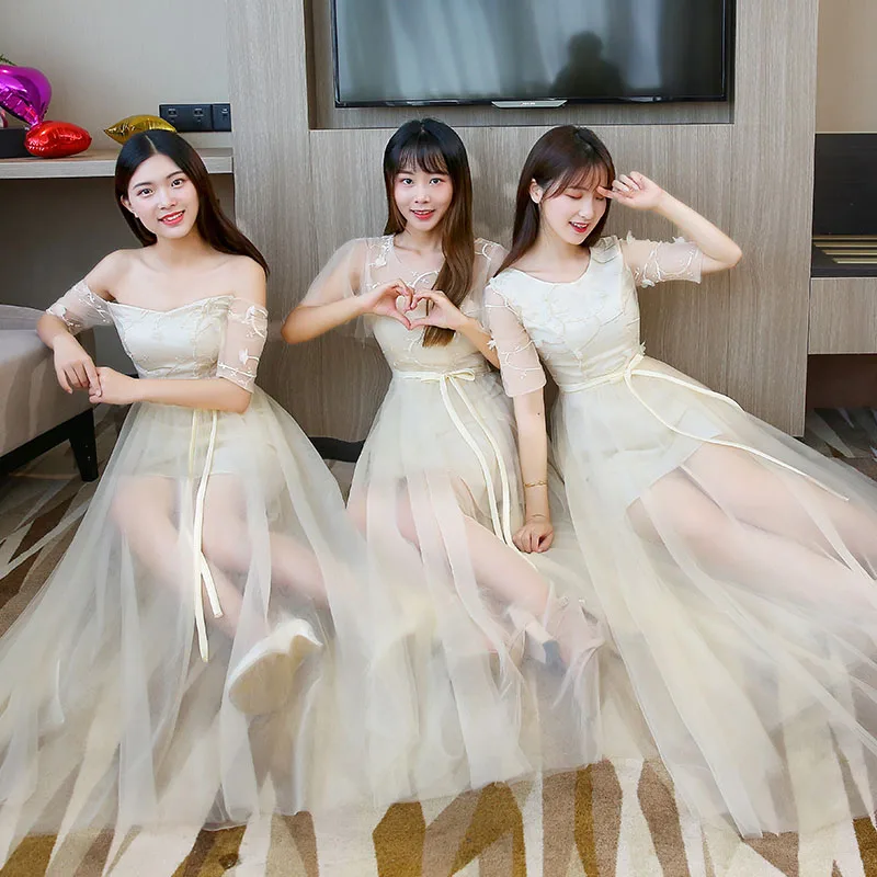 Плюс размер тюль бургундское элегантное платье подружки невесты женское