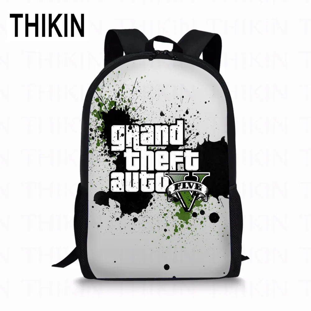 as picture THIKIN Grand Theft Auto школьные сумки для подростков мальчиков 3 шт./компл. сумки на плечо крутая игра GTA рюкзак комплект для детей; обувь для девочек; обувь для студентов; Mochila - Цвет: as picture