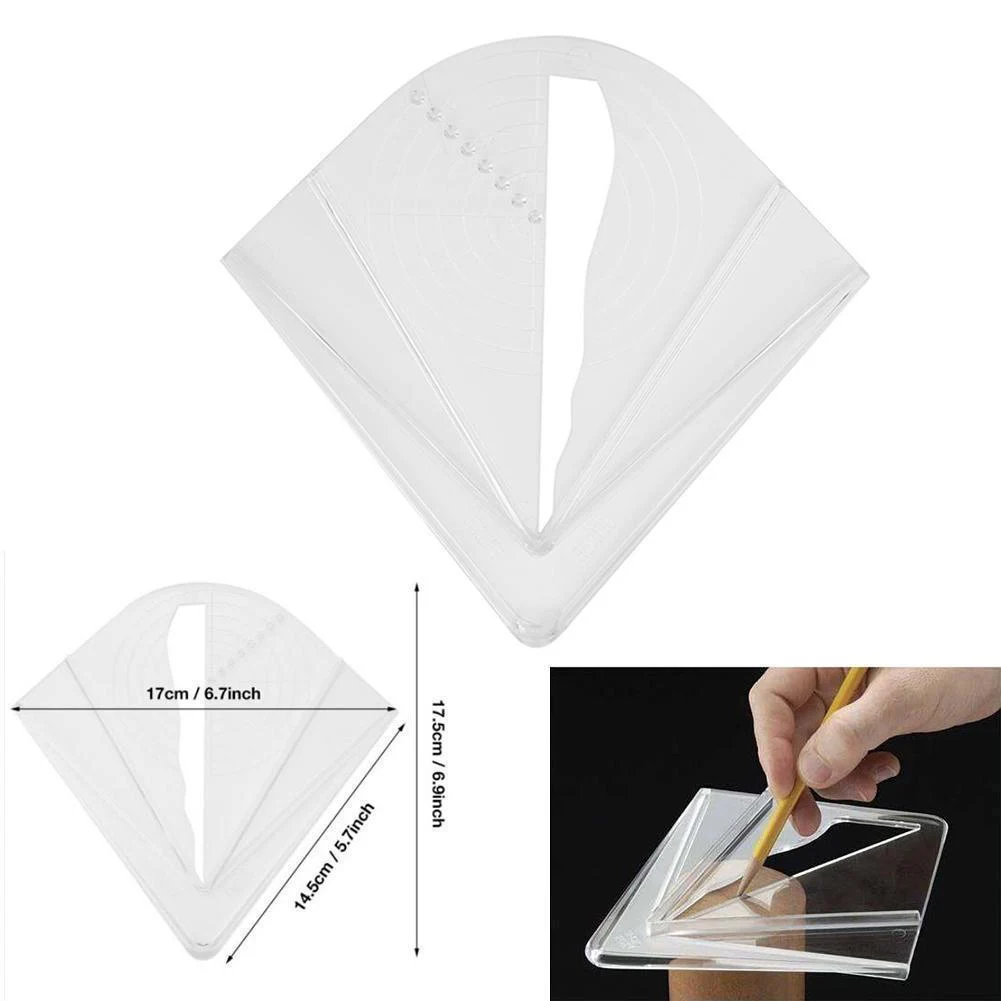 

Measurement Practical Layout Tool Center Finder Woodworking Clear Plastic Time Saving For Square Octagon