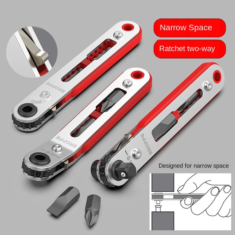 

Ratchet Screwdriver Set Multifunctional Right-angle Rotating Head Ratchet Wrench Screwdriver Set Mini Narrow Space Screwdriver