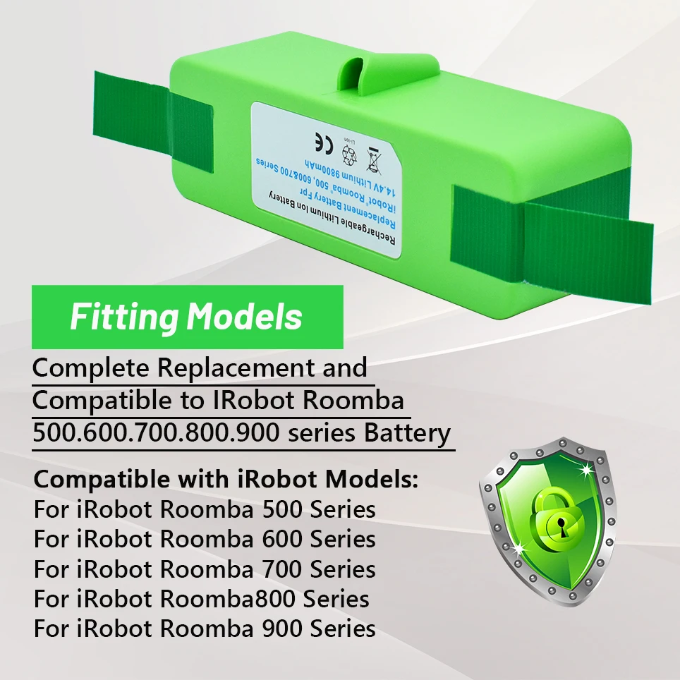 Литий-ионный аккумулятор 14,4 В 4,8 Ач/6,8 Ач/9,8 Ач для робота-пылесоса iRobot Roomba серии 500 600 700 800 560 620 650 770 780 880 и др.