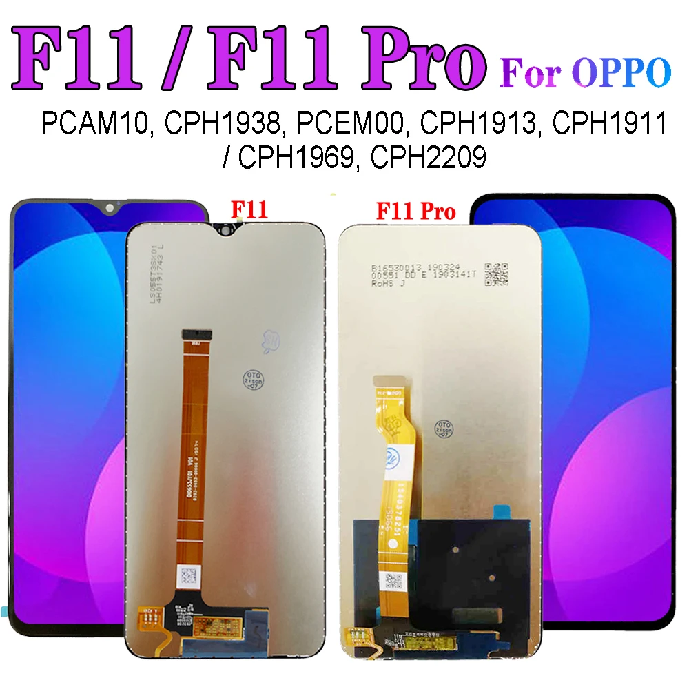 ЖК дисплей F11 Pro с рамкой для OPPO cph1850 CPH1911 F11pro CPH1969 CPH2209 сенсорный дигитайзер в сборе