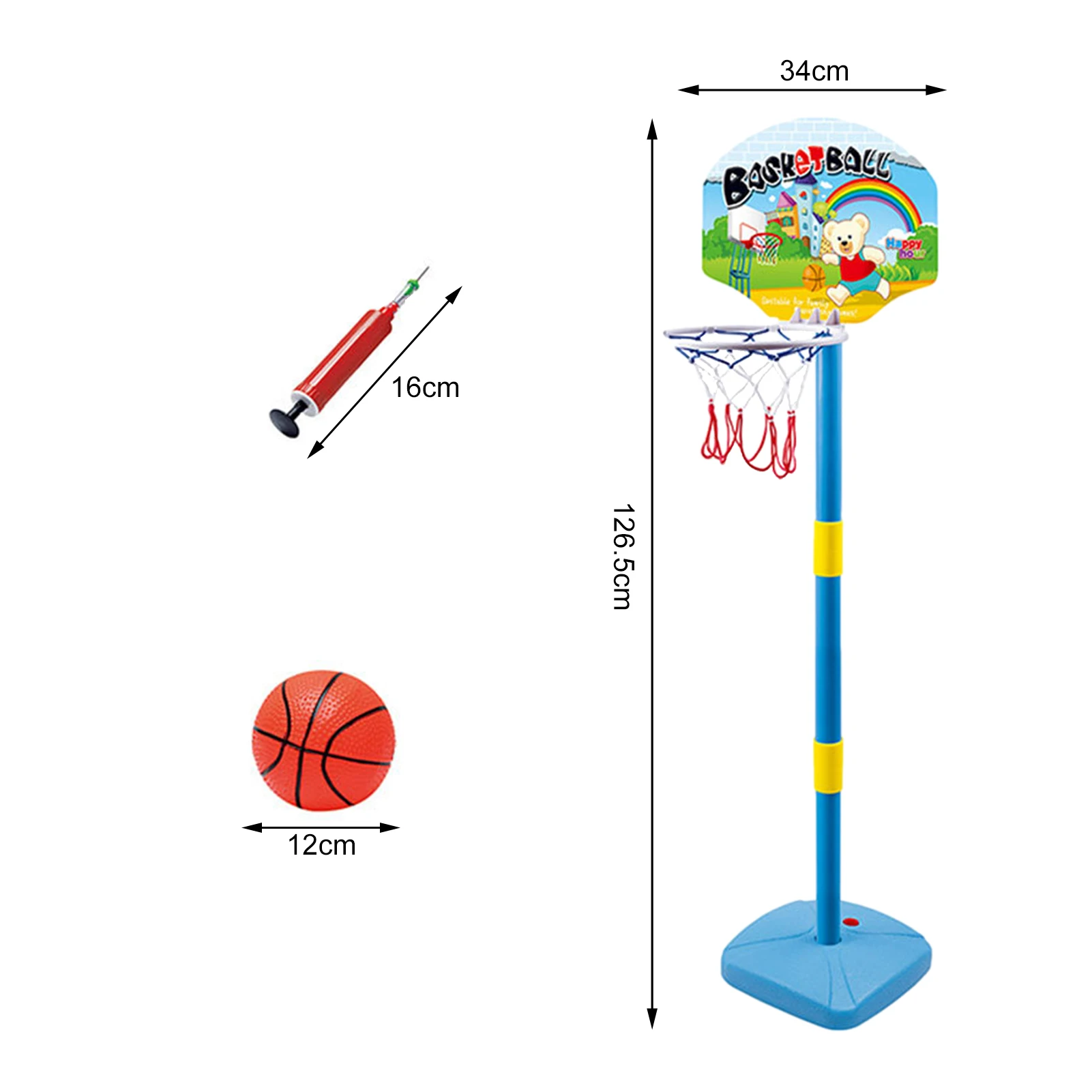 

Basketball Stands Toys Set Height Adjustable Kids Boy Basketball Hoop Board Children's Convenient Outdoor Sports Exercise Toys