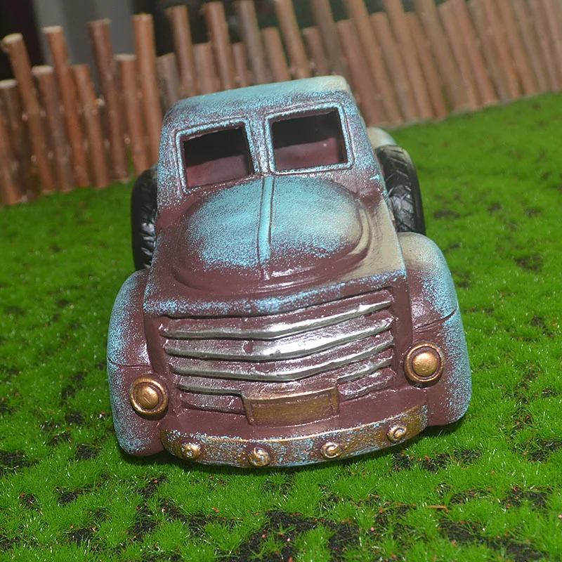 Maceta de resina con forma de coche Retro, maceta de escritorio, florero de bons&aacute;i, modelo de coche, suministros de jard&iacute;n, decoraci&oacute;n del hogar, maceta de suculenta-2