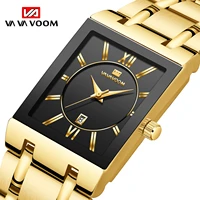 relogio masculino sport gold watch men square mens watches top brand luxury golden quartz stainless steel waterproof wrist watch