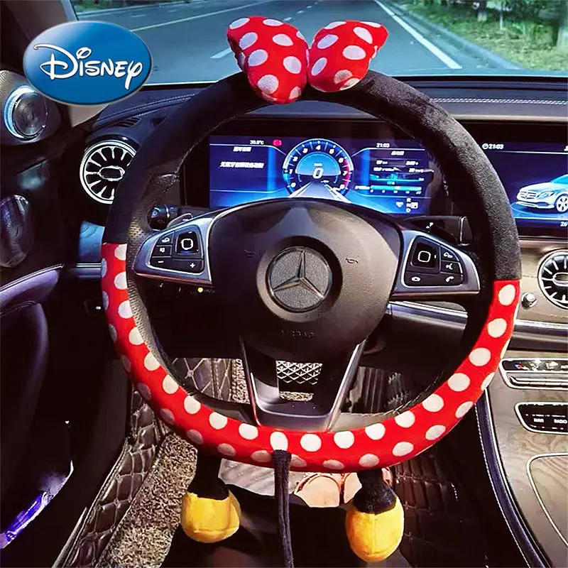 

Disney Mickey Mouse Minnie Car Steering Wheel Non-slip Wear-resistant Protective Grip Cover Cute Four Seasons Universal