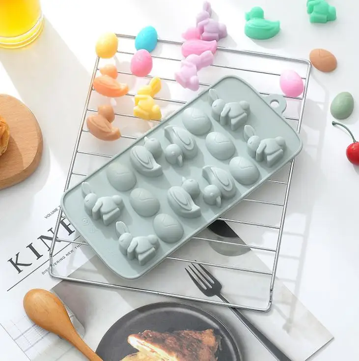 14 сеток кролик/утка/форма яйца силиконовая форма льда Форма для торта|Формы
