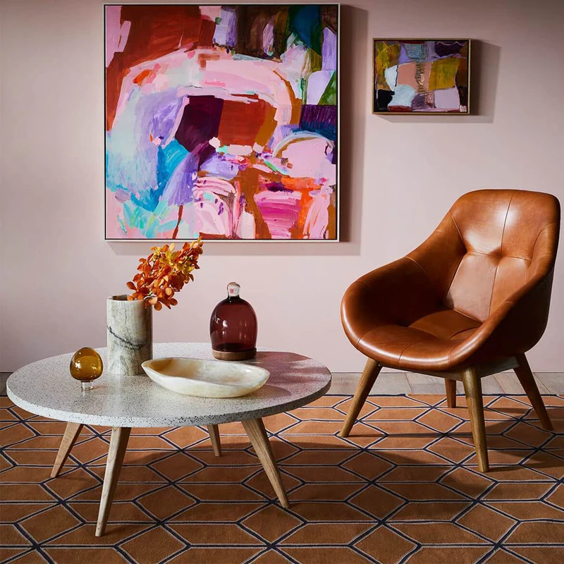 

GY Japanese Style Simple Concrete Terrazzo Coffee Table round Living Room Sofa Side Table Reception Table