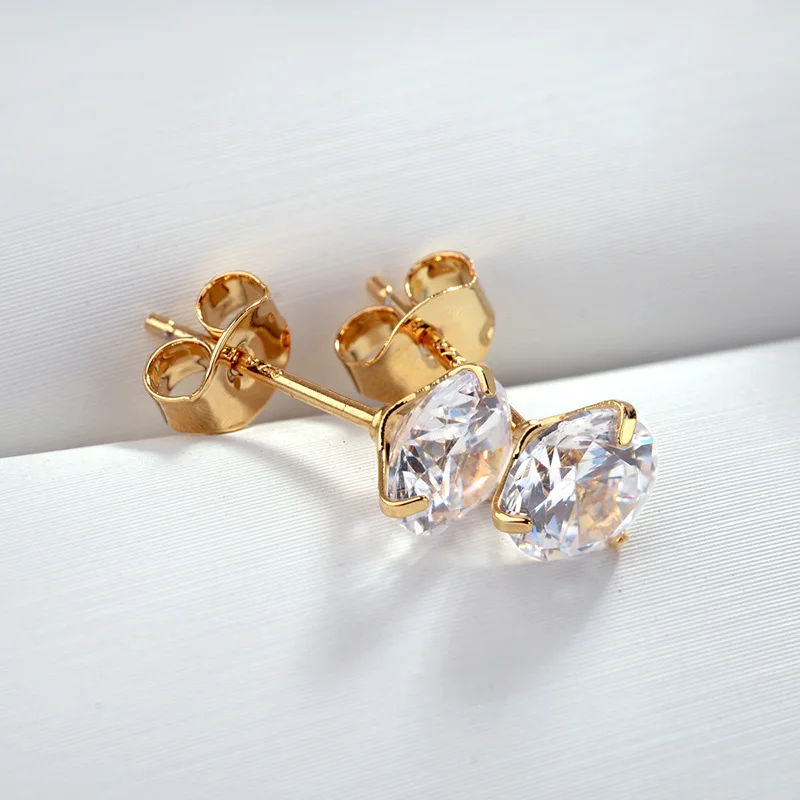 Женские серьги-гвоздики из серебра 925 пробы с кристаллами | Украшения и