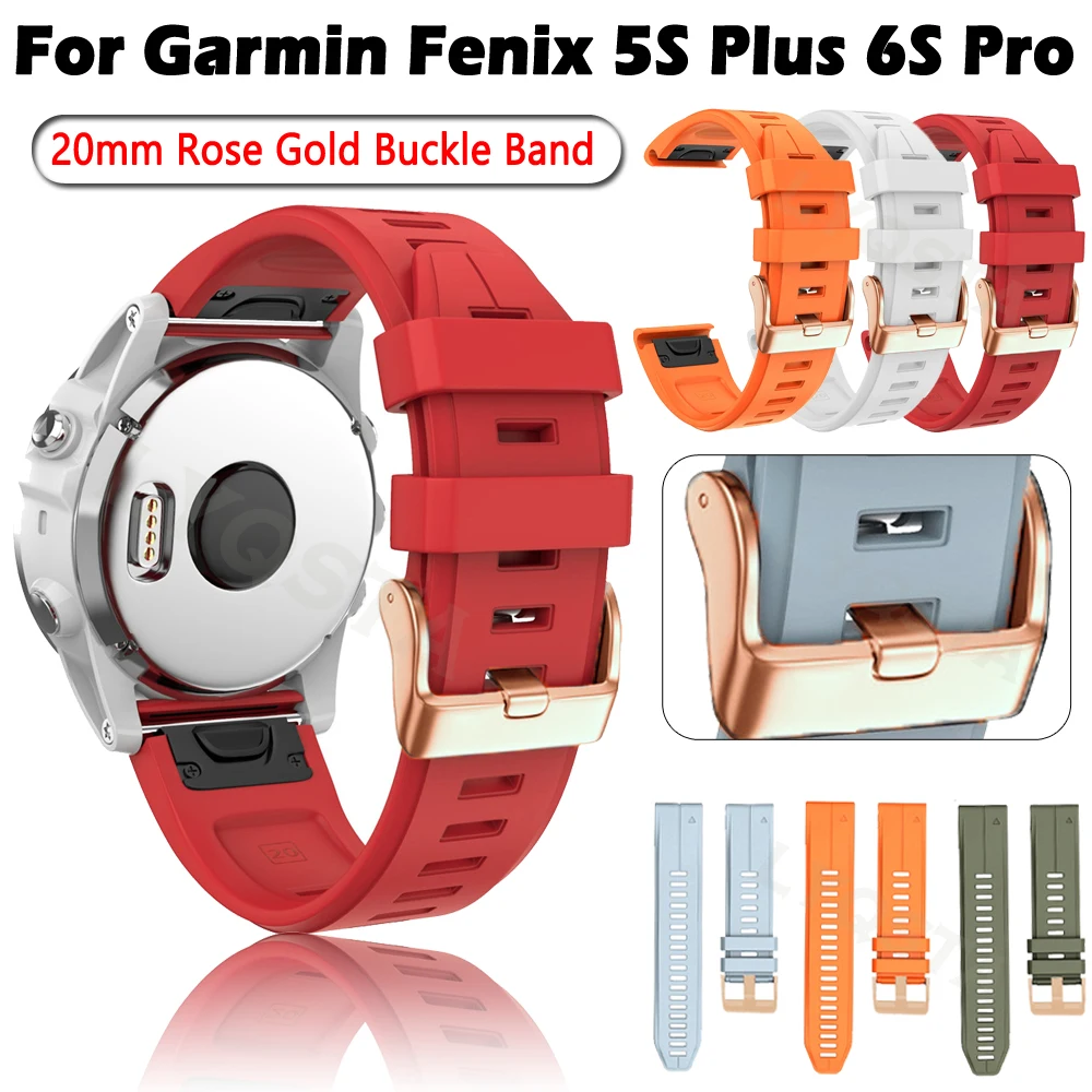 

Sport Silicone 20MM Smart Watchband Strap Correa For Garmin Fenix 5S Plus 6S Pro Wristband Quick Release Easyfit Fenix5S Fenix6S