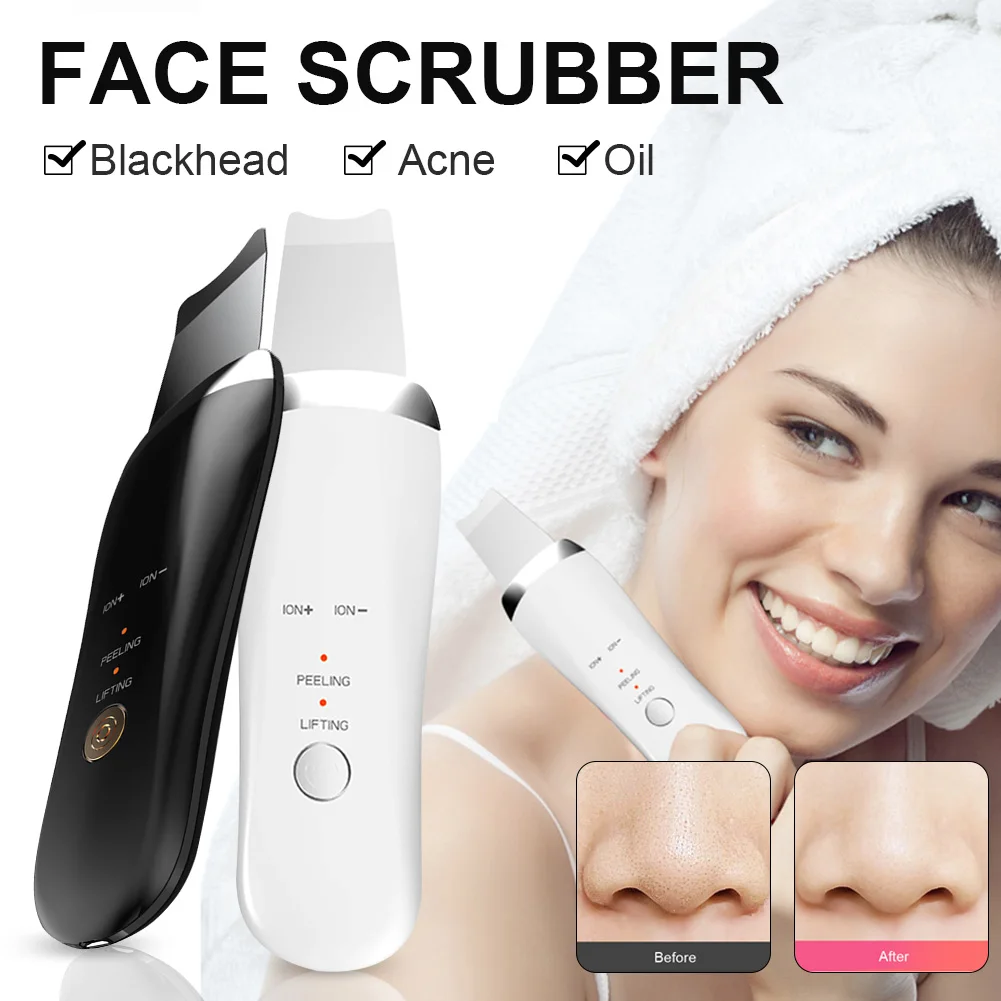 

Professional Skin Scrubber Facial Deep Cleaning Pore Cleaner Acne Blackhead Remover with 4 Modes Skin Spatula Skin Care Tools