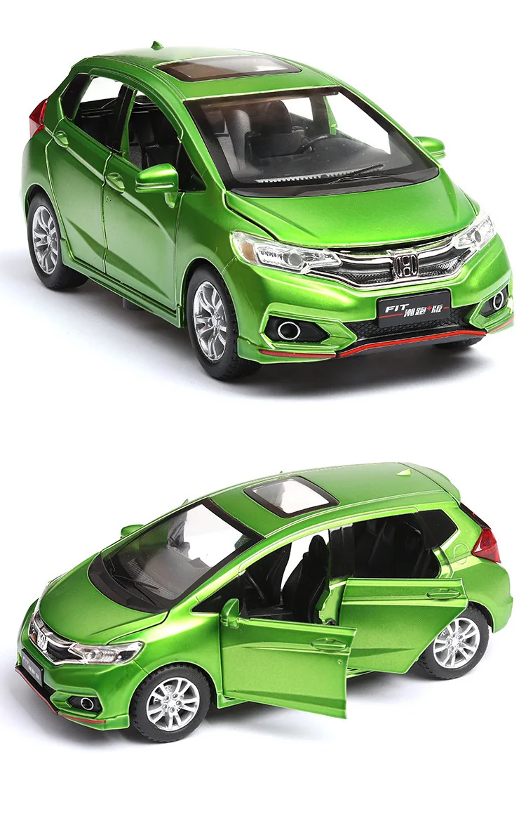 1:32 15,8 см Honda Fit Модель автомобиля игрушки с Люком и светильник функция оттягивания литые Автомобили Модель хэтчбек автомобиль игрушка для мальчиков