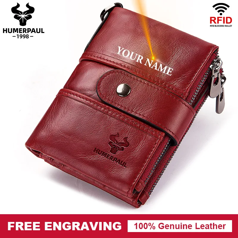 Бесплатная гравировка имени корова натуральная кожа Женский кошелек женский для