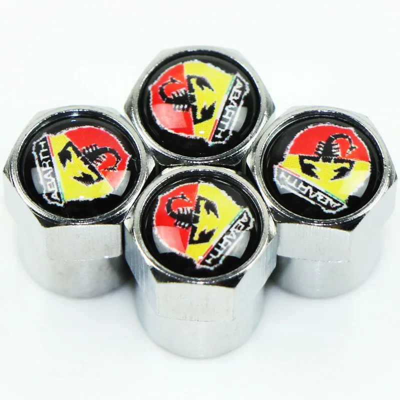 4 шт. Крышки клапанов для шин автомобиля с логотипом бренда для Fiat Punto Abarth 500 Stilo Ducato Palio badge Accessories on.