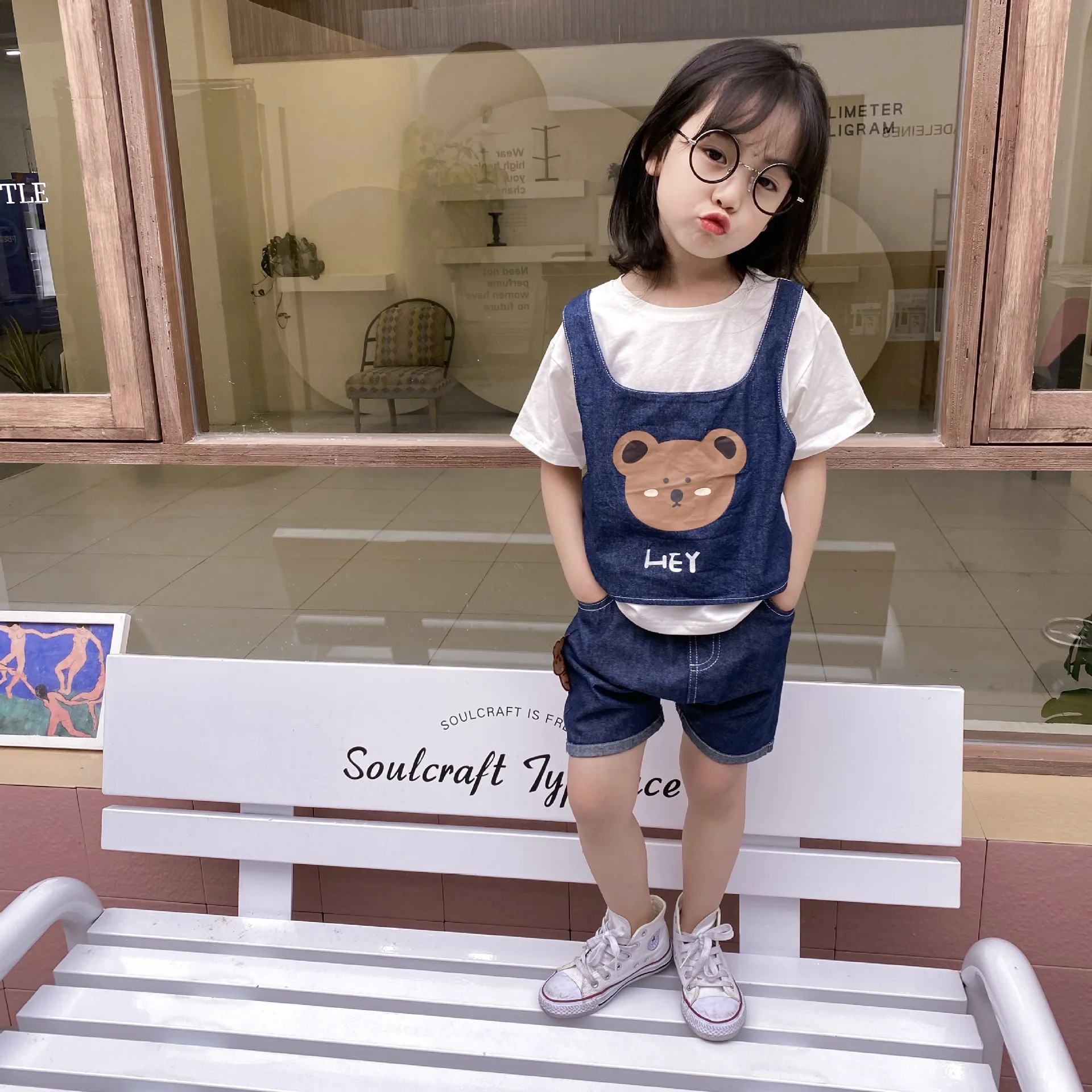 Tonytaobaby Летний Новый хлопковый костюм из двух предметов с коротким рукавом и
