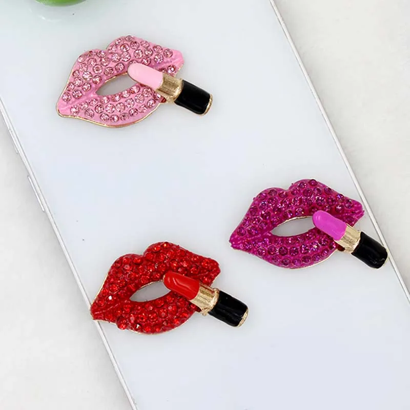 2016New 15 шт. пикантные женские туфли с рисунком в виде губ губная помада Стразы