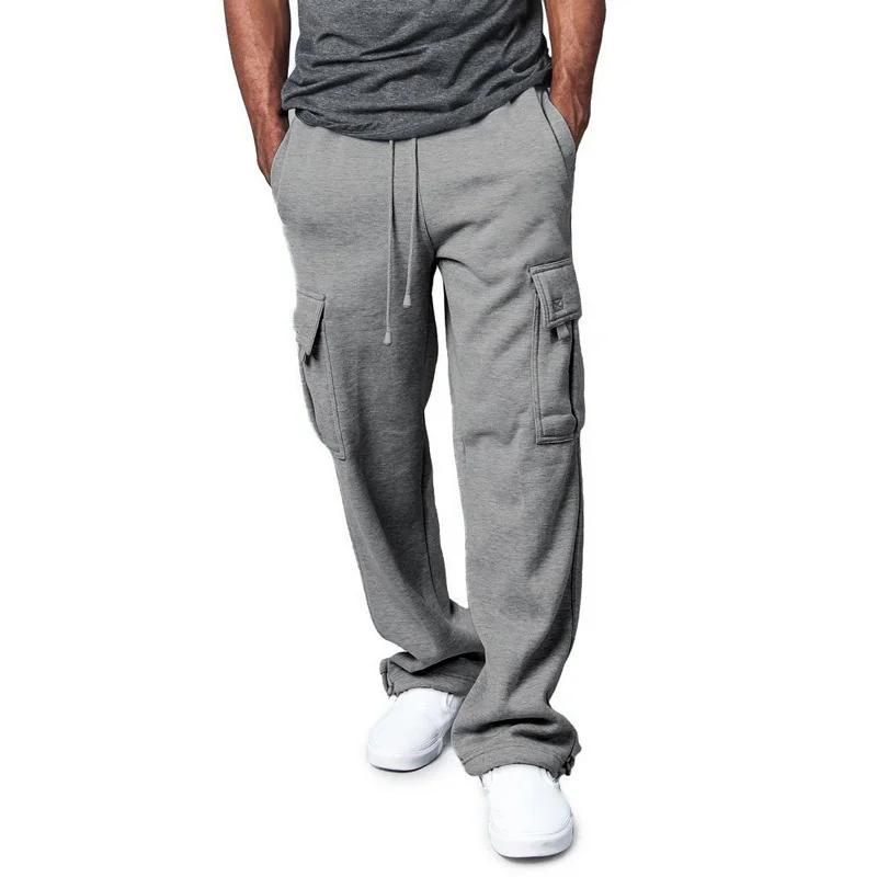 

Summer Autumn Men's Sweatpants Multi Pocket Solid Casual Loose Male Pants Elastic Waist Pantalones Hombre Homme techwear