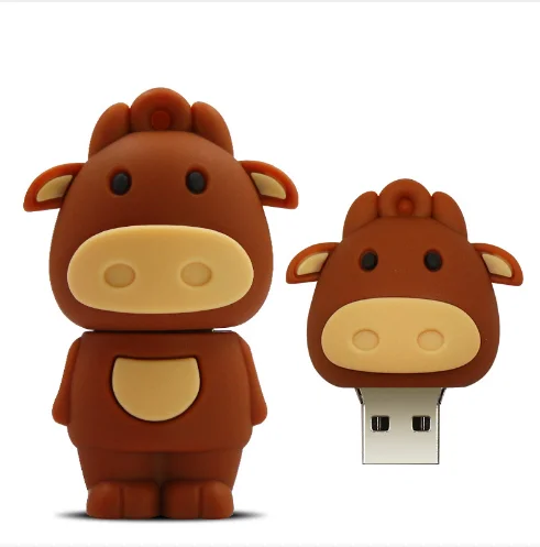 Животное USB флэш накопитель 16 г 32 Модный usb Флеш под заказ силикагель мультфильм