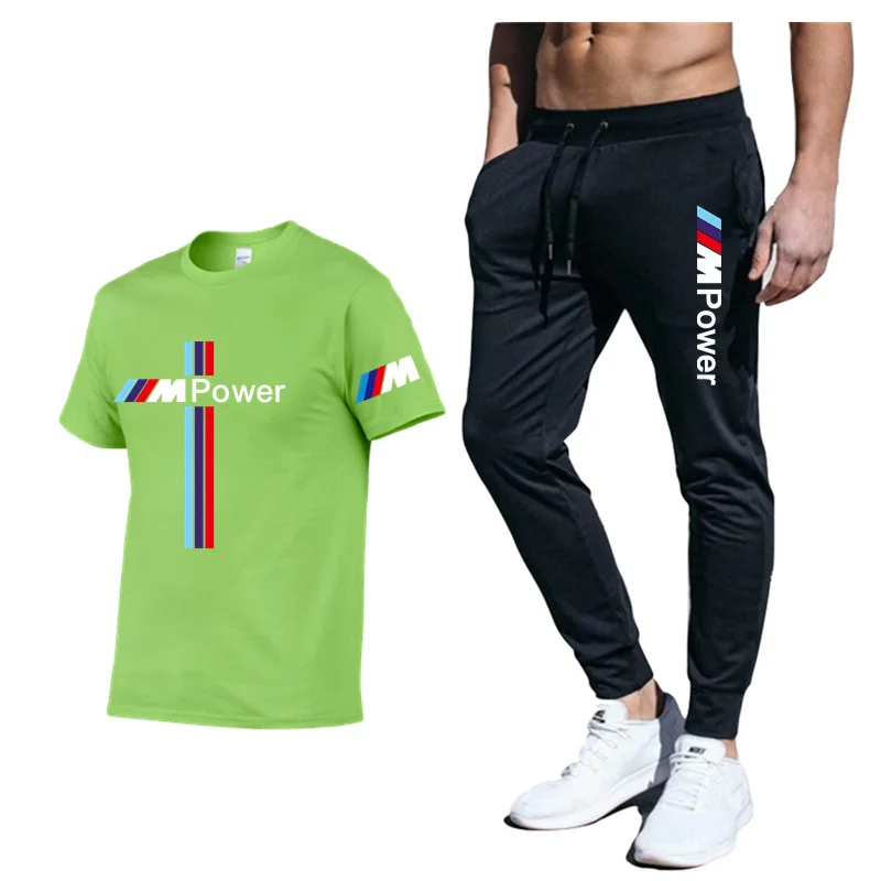 

2021 summer fashion casual brand men's sportswear suit sports track suit men's sportswear short-sleeved t-shirt 2-piece set