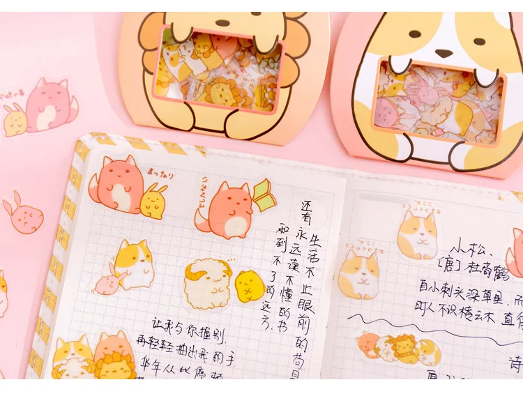 50 шт милые Мультяшные декоративные наклейки s Kawaii животные канцелярские наклейки s ПВХ клейкие наклейки для детей DIY принадлежности для скрапбукинга
