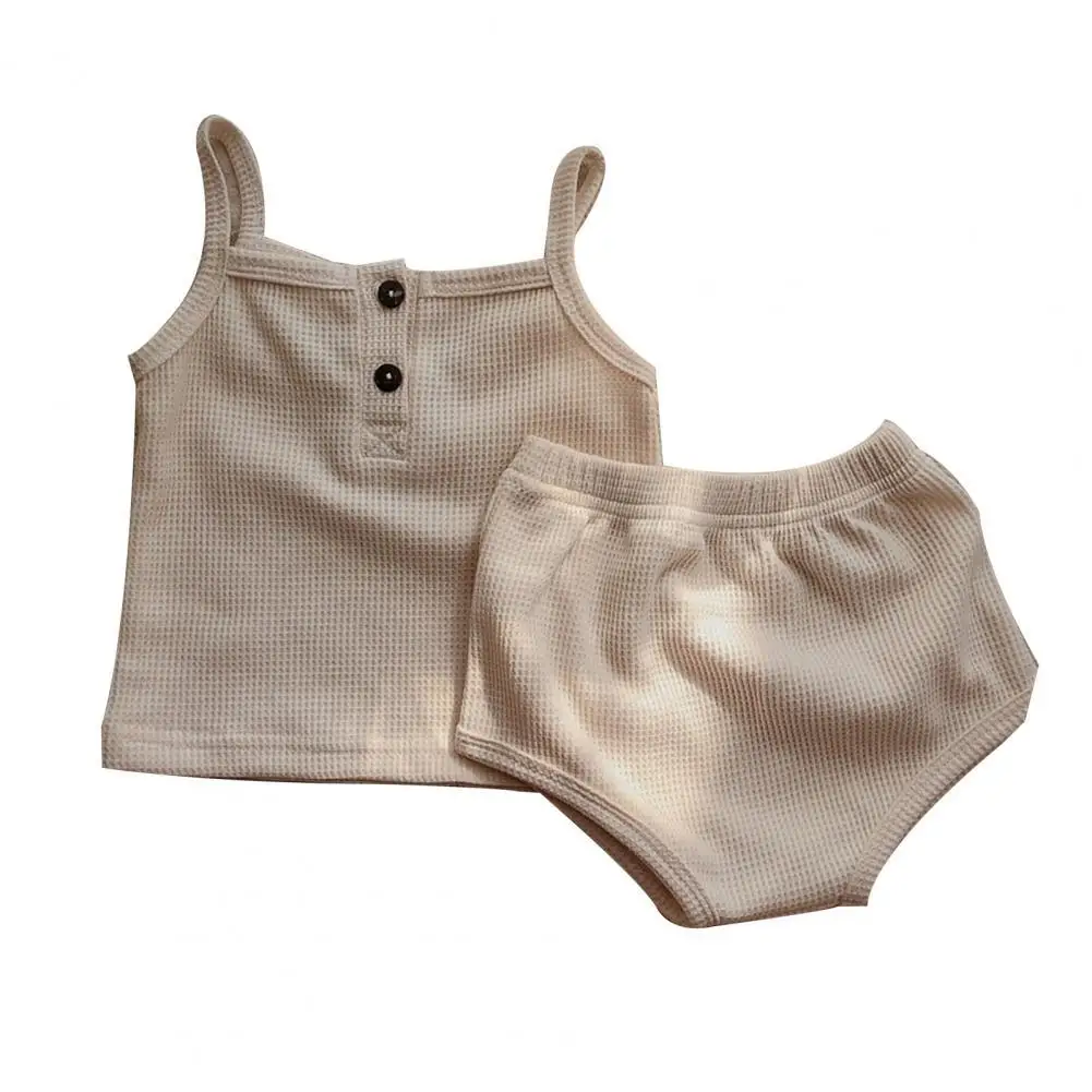 

Детская одежда, модный эластичный пояс без рукавов, мягкие летние короткие штаны на бретельках, Детский костюм для дома