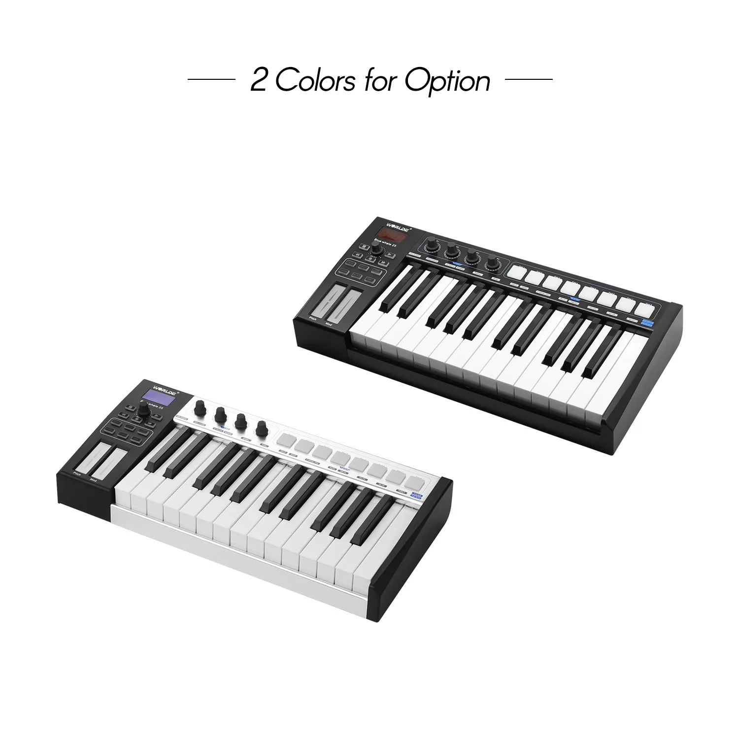 WORLDE TUNA MINI Новый Ультрапортативный 25 клавишный USB MIDI контроллер клавиатуры два