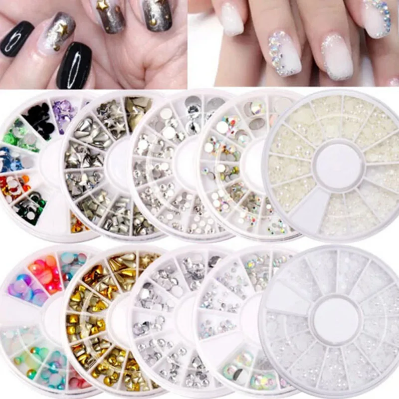 

DIY Nail Art Crystal Glitter Rhinestone 3D Nail Art Decorations Diamond Drill nail crystals designer nail deco nail diamonds