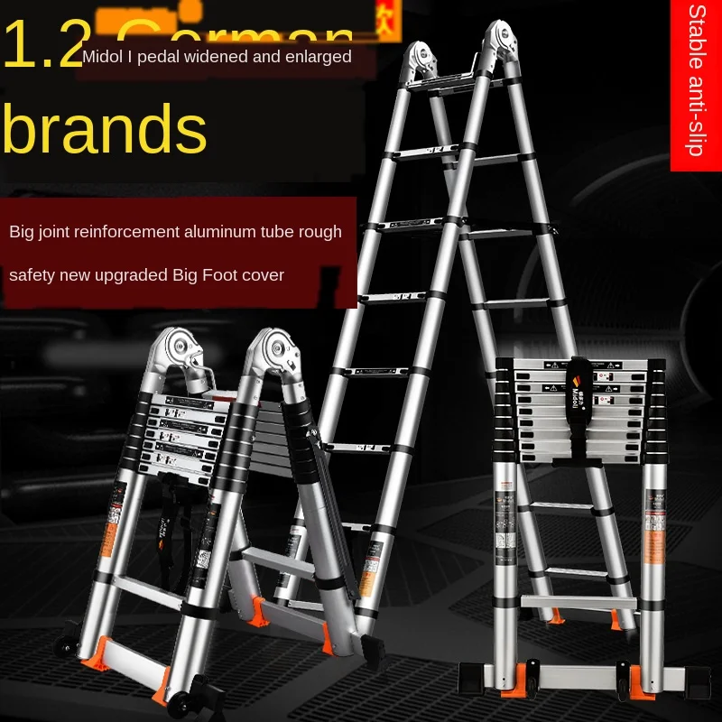 Телескопическая лестница a образной формы из алюминиевого сплава утепленная