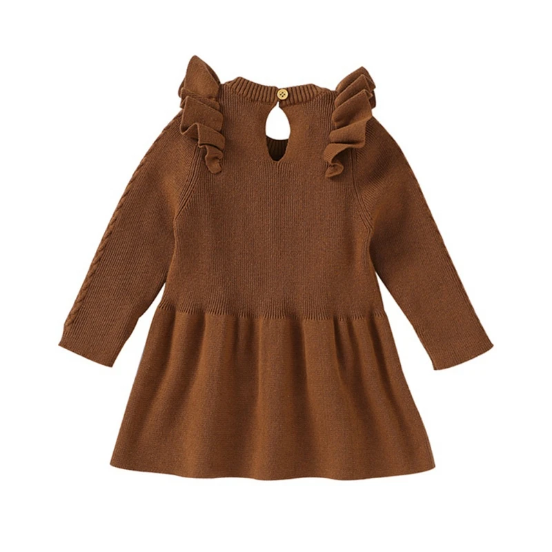 

NewBorn Autumn Baby Girls Long Sleeve Knitted Tutu Dress Kids Toddler Pageant Sundress