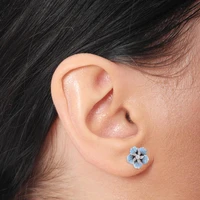 fashion flower earrings practical alloy delicate rhinestone vivid women jewelry ear rings ear rings stud earrings 1 pair
