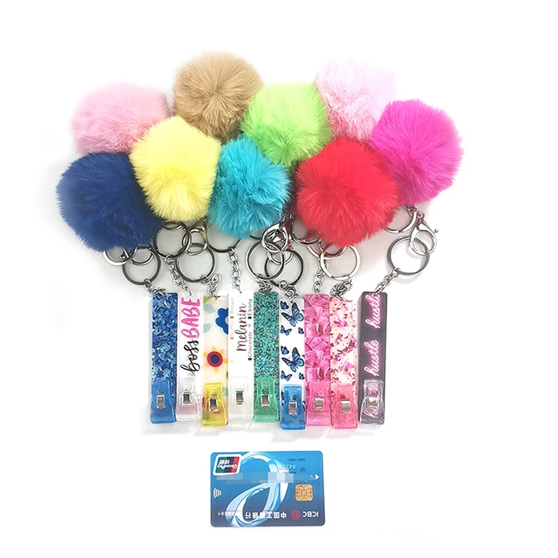 

Credit Card Puller Acrylic Debit Bank Card Grabber For Long Nails ATM Keychain